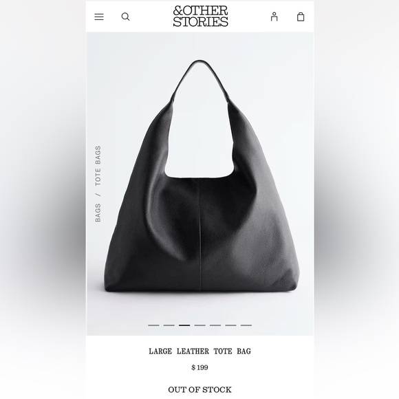 & other Stories Large Leather Hobo Bag - Picture 9 of 9